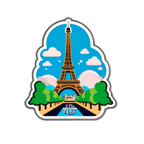 Autocolant cu peisaj iconic din Paris