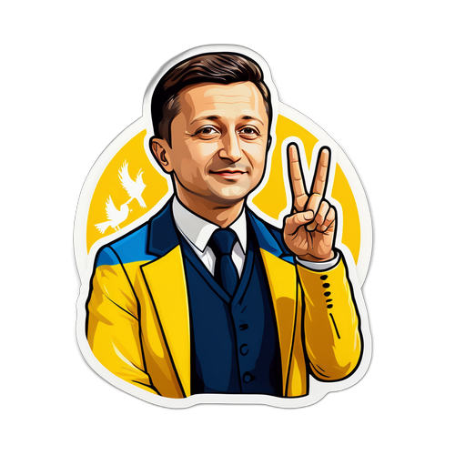 Friedenssymbol Sticker von Volodymyr Zelensky