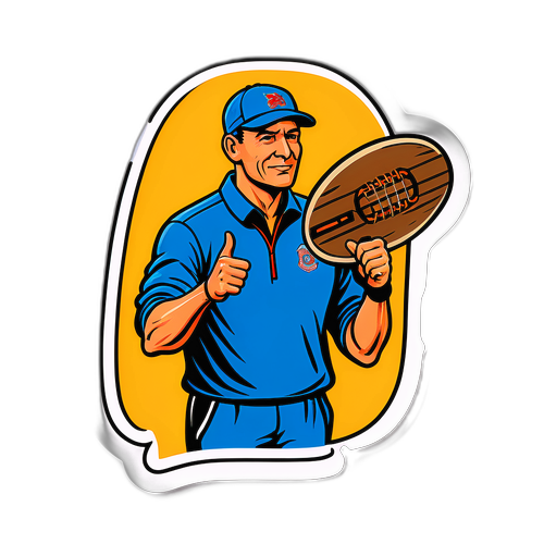 Autocollant vintage d'un entraîneur sportif