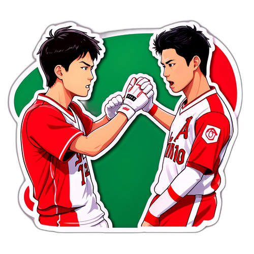 大谷翔平與山本由伸的對決瞬間貼紙