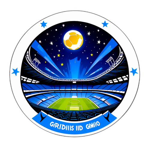 Adesivo Artístico do Estádio do Grêmio Sob um Céu Estrelado