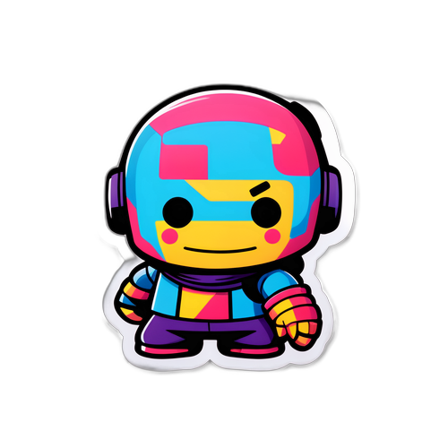 Autocollant de personnage stylisé de jeu vidéo