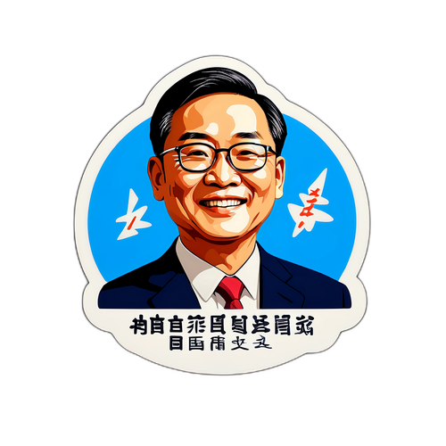 簡約風格的朱信強委員勵志格言貼紙