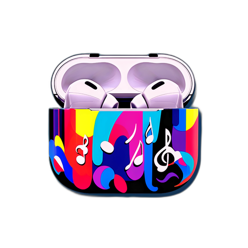 Farverig musikstickers til AirPods Pro 3