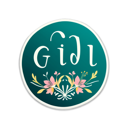 Elegant Gidsel Sticker med Blomsterdesign