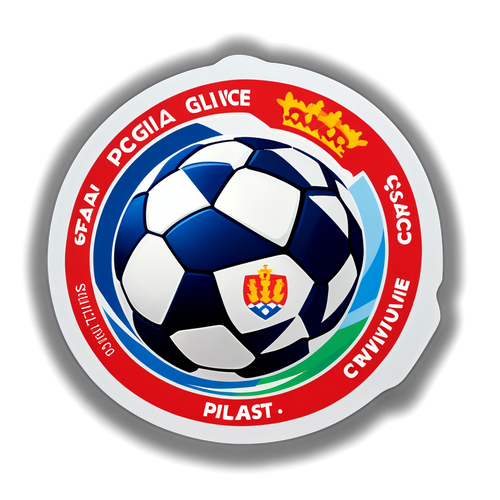 Naklejki z piłką nożną i logo Piasta Gliwice oraz Cracovii