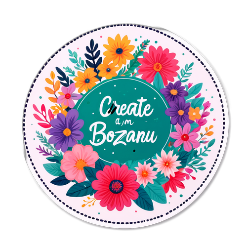Sticker Floral cu Mesaj Inspirational