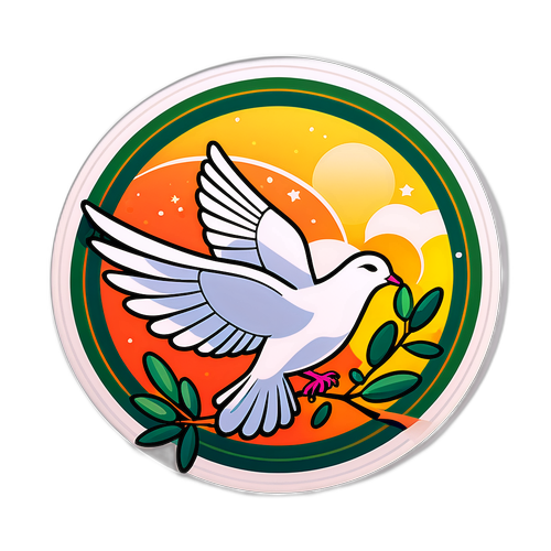 Sticker ng Kapayapaan na may Kalapati