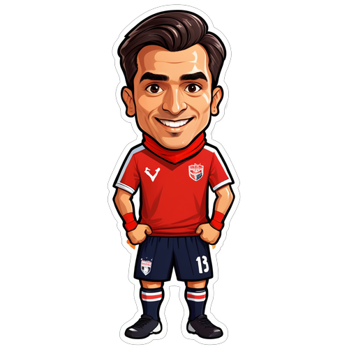 Caricatura de un fan de Independiente con su jersey