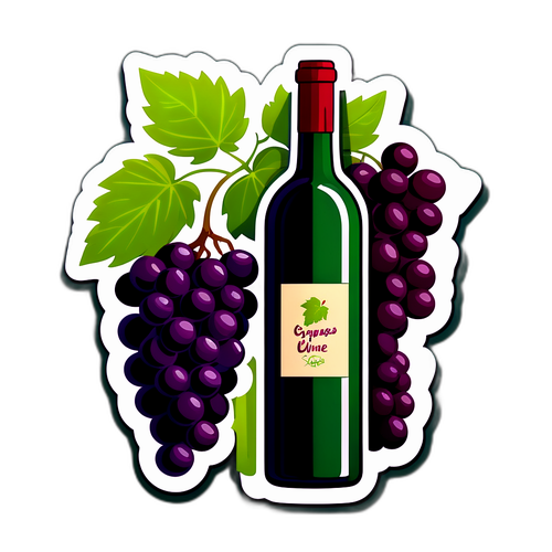 Adesivo Uvas e Vinho