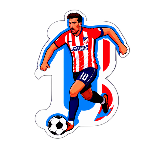 Atlético Madrid Fotbollsspelare Klistermärke