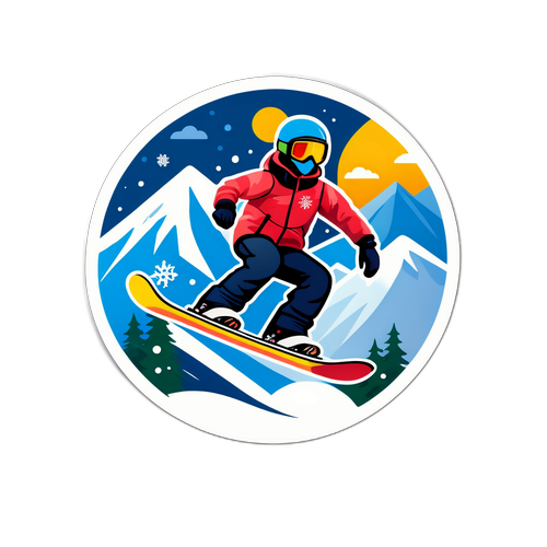 Ilustrowana naklejka snowboardowa na Zimowych Igrzyskach Olimpijskich 2026