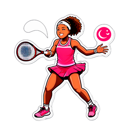 Naomi Osaka jucând tenis