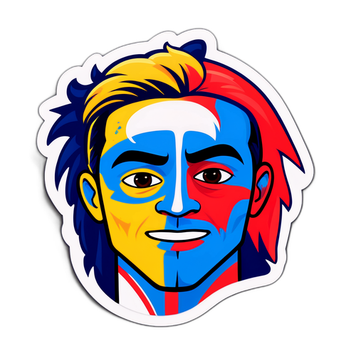 Lukisan Peminat Bola Sepak dengan Warna Pasukan