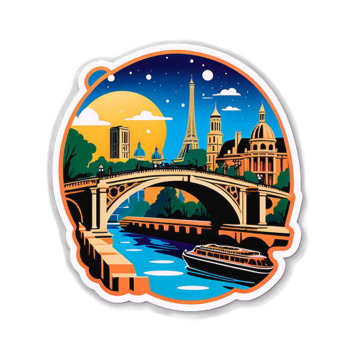 Sticker d'un paysage urbain de Paris