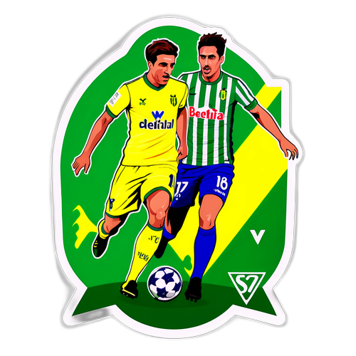 Σχεδίαση αυτοκόλλητου που απεικονίζει τον αγώνα μεταξύ της Μπέτις και της Βιγιαρεάλ