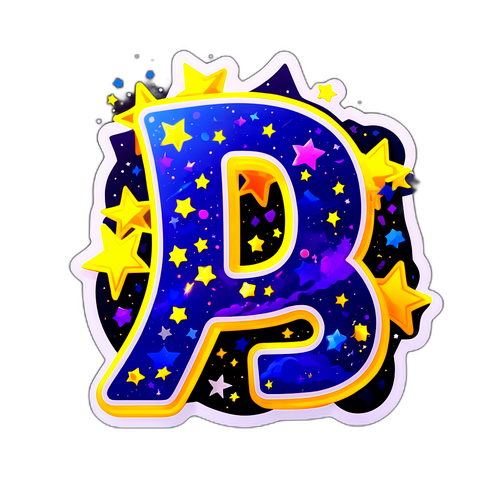 A letra B com estrelas brilhantes