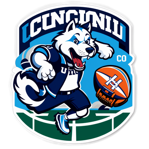 UConn Football Mascot Sticker