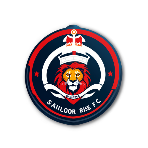 Stiker Lion City Sailors FC dengan Frasa 'Sailors Rise'