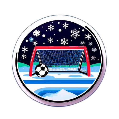 Sticker ya Majira ya Baridi Inayosherehekea Kandanda