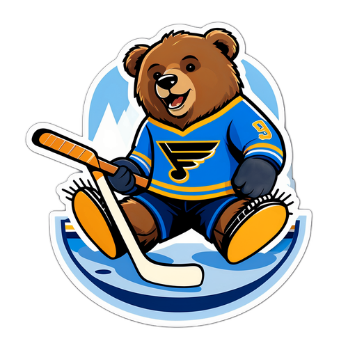 Relaxed Bear Playing Blues Music