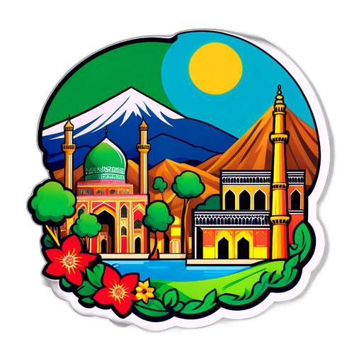 Adesivo vibrante del paesaggio iraniano