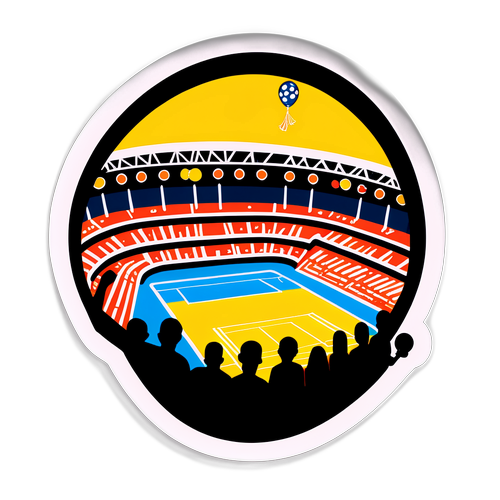 Sticker cu balon gigantic în stadion