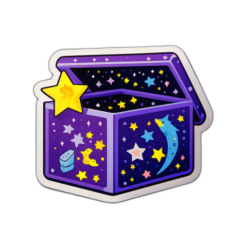 Наклейка с коробкой и звездами знаков зодиака