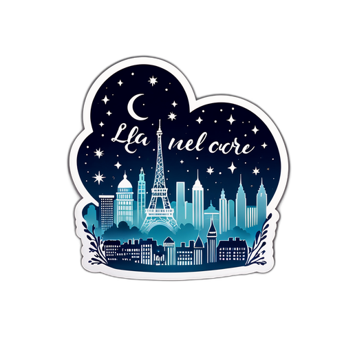 Una sticker da sogno di una skyline cittadina notturna