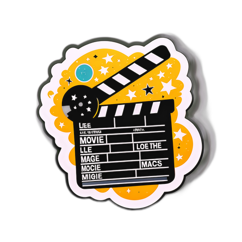 Fun Cartoon Film Clapperboard Sticker