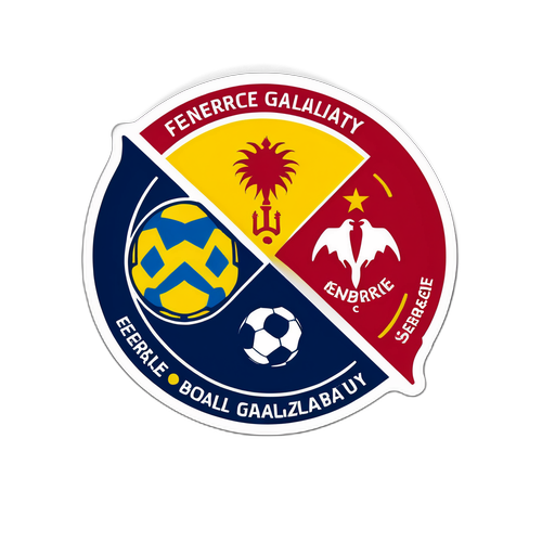 Kreativní nálepka s designem fotbalového derby Fenerbahçe a Galatasaray