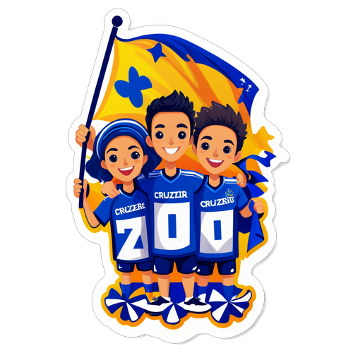Stiker Penggemar Cruzeiro yang Ceria