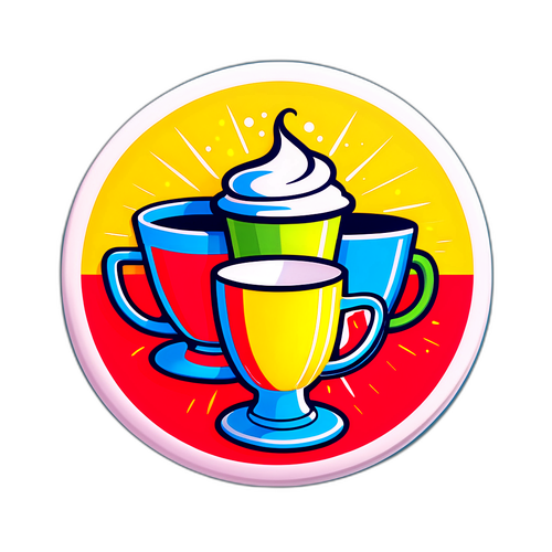 Heldere Bekers in een Retro Stijl