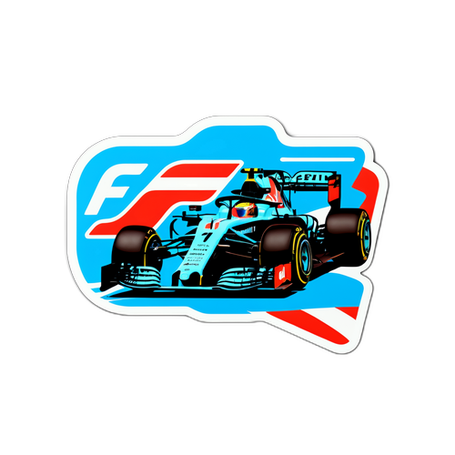 Nálepka pro F1 TV se závodním automobilem