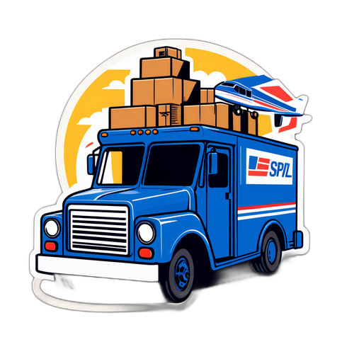 Makasaysayang Sticker ng Tradisyonal na Truck ng USPS