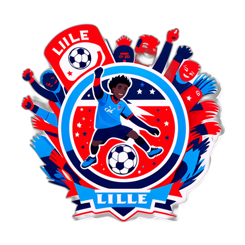 Adesivo vibrante dell'emblema della squadra di calcio Lille
