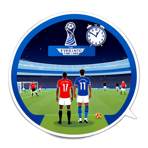 Ilustrație cu un ceas pentru meciul Everton - Man Utd