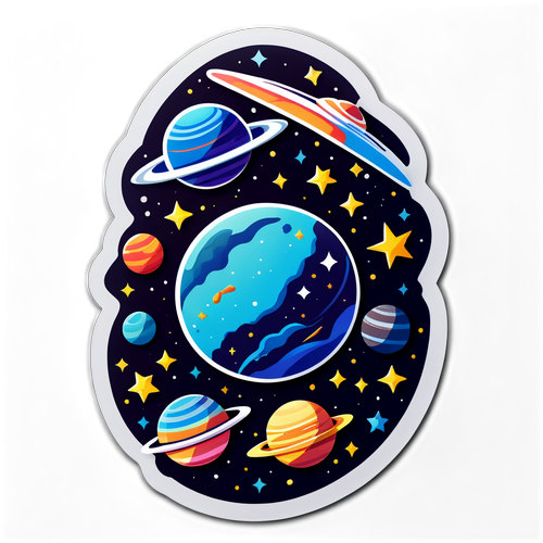 Galaxy-Themed Space Sticker