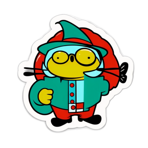 Diseño de un sticker con un divertido cartoon de Crivocapich