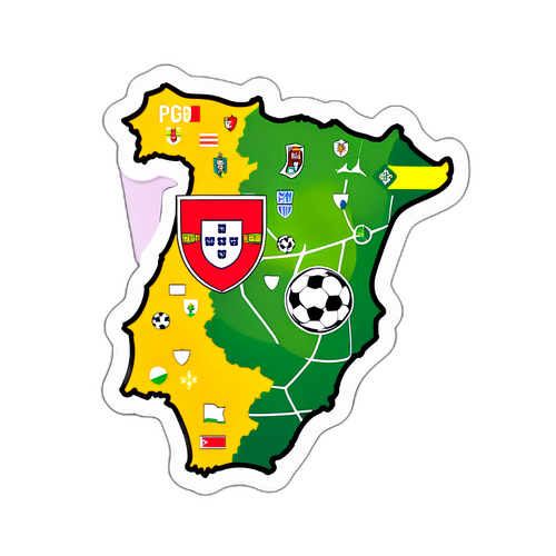 Portugal kort med fodboldikoner