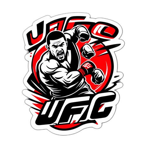 यूएफसी की भावना को जीवंत करते हुए एक्शन से भरा स्टिकर