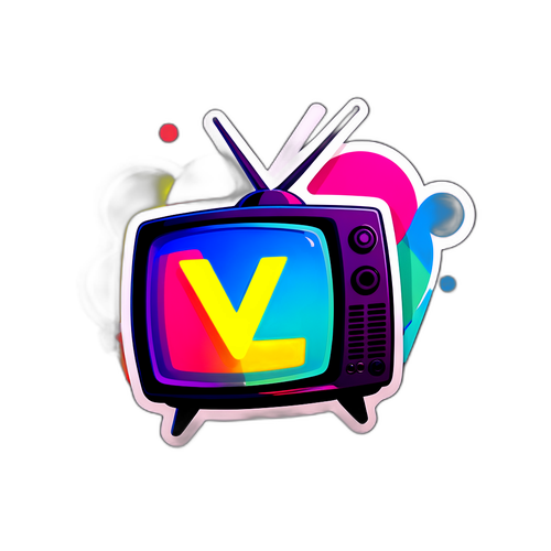 Sticker về kênh VTV1 với biểu tượng truyền hình