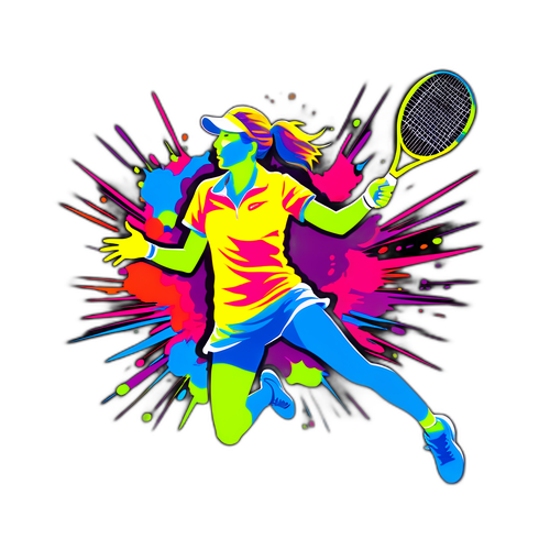 Silhouette de Monica Seles frappant une balle de tennis