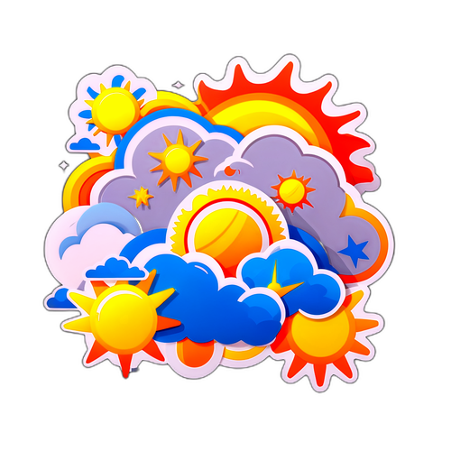 Autocollant créatif avec icônes météorologiques