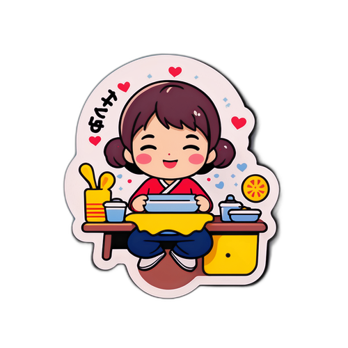심우정의 사랑스러운 하루를 표현한 스티커