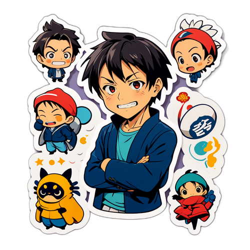 次郎赤川の作品をテーマにしたステッカー