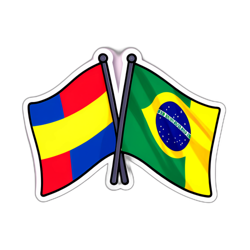 Наклейка с флагами Германии и Бразилии, символизирующая соперничество между Нэмковым и Феррейрой