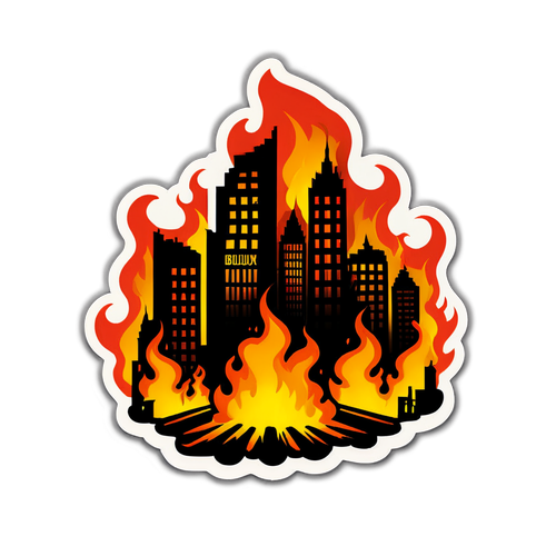 Brandende Stad Sticker