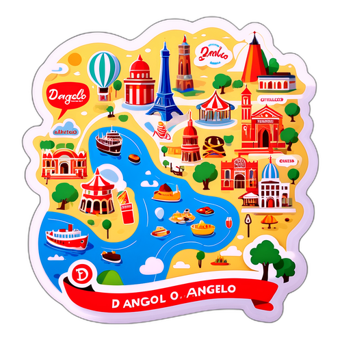 Mapa d'Angelo s atrakcemi a restauracemi