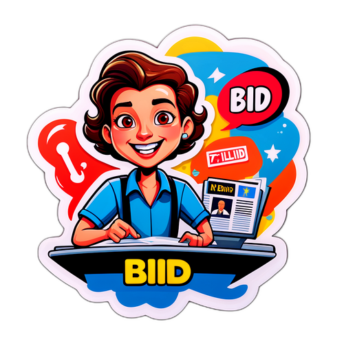 Komisk og Engagerende Tegneseriesticker for Bild